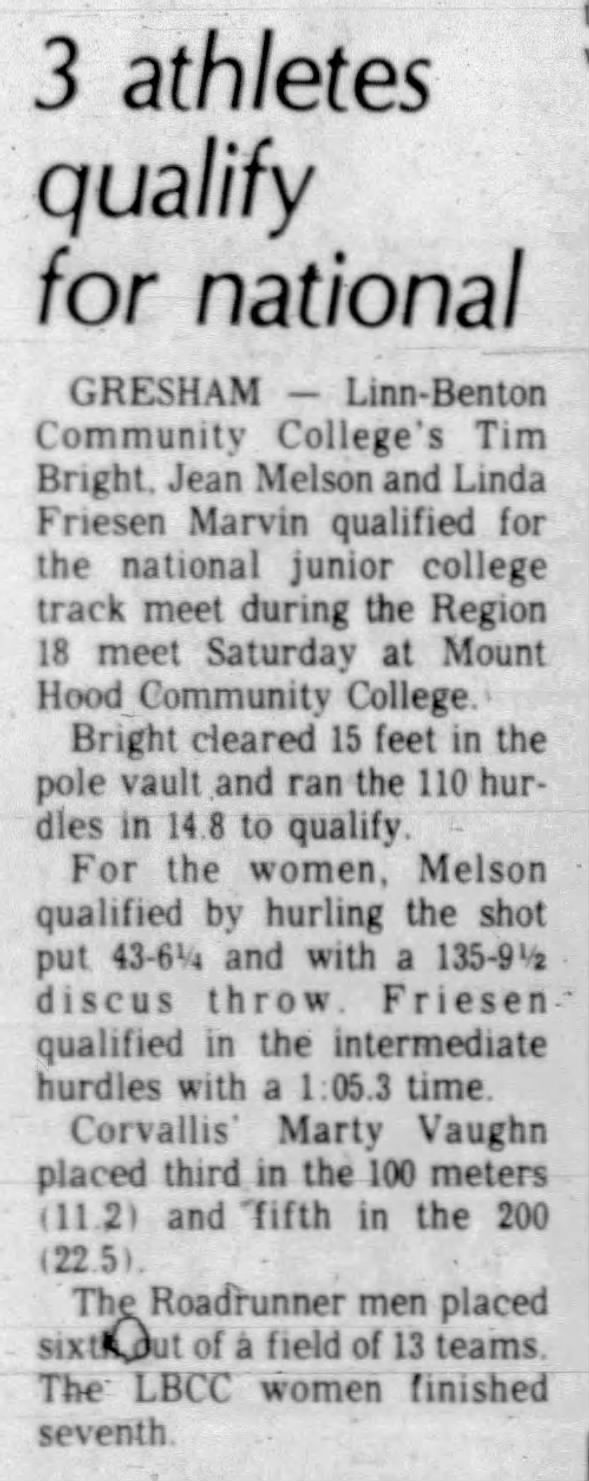1980 05-13 Linda at LBCC Corvallis Gazette-Times page 19
